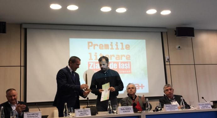 Radu Vancu, cîștigătorul Premiului Național de Proză „Ziarul de Iași”